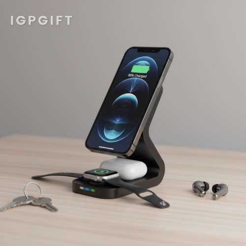 三合一磁吸無線充電器支架
