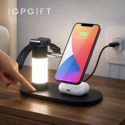 四合一多功能無線帶燈充電底座