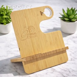竹製三合一無線充電器