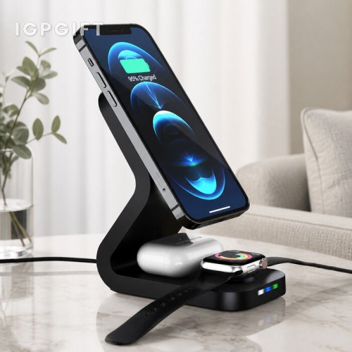 三合一磁吸無線充電支架