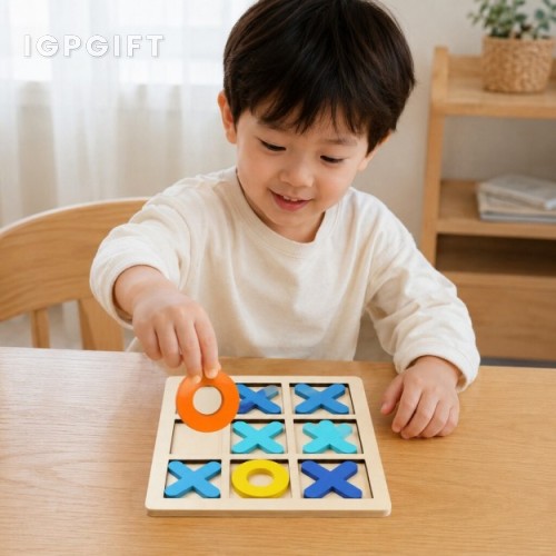 木質彩色XO井字棋益智玩具
