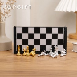 可摺疊金銀配色磁性國際象棋套裝