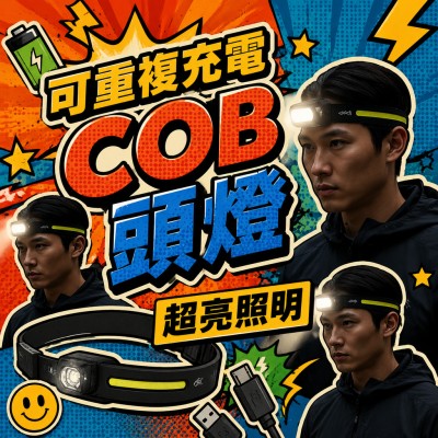 香港企業禮品訂製 - 可重複充電COB頭燈
