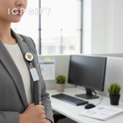 圓形金屬可伸縮證件夾