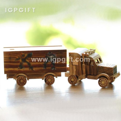 木質集裝箱車模工藝擺件