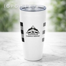 時尚格紋雙層真空保溫杯