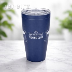 大容量真空保溫杯 - 魚型設計