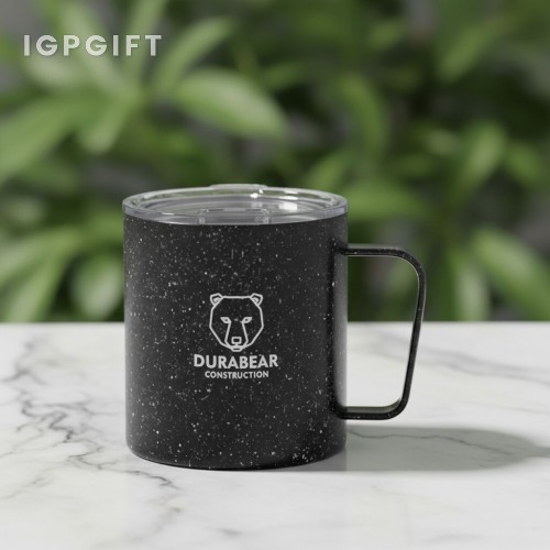 迷你真空露營杯 - 12盎司 - 灰色與白色斑點