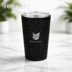 不鏽鋼真空保溫杯 - 12盎司 - 點狀圖案