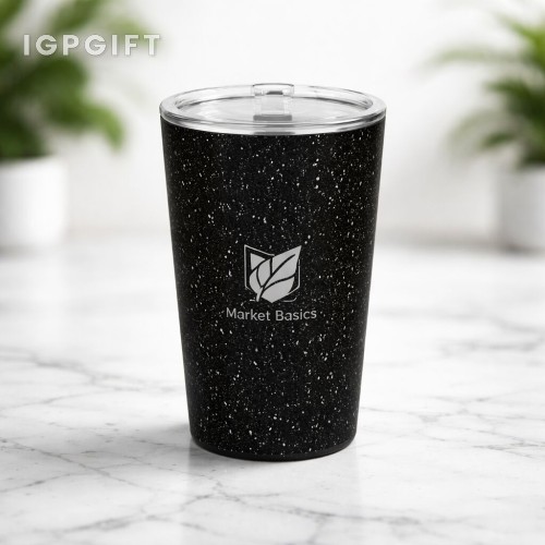 不鏽鋼真空保溫杯 - 12盎司 - 點狀圖案