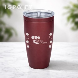 漸變葉紋真空保溫杯 - 30 oz