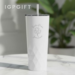 三重保溫水杯及吸管 - 21 盎司 - 銘刻定製