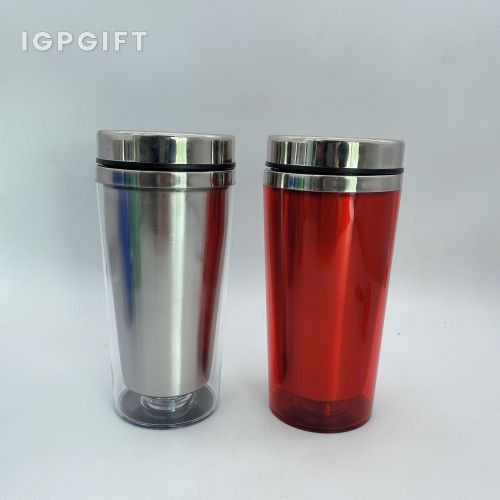 雙層內鋼外塑熱水杯