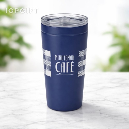 格子圖案真空保溫杯