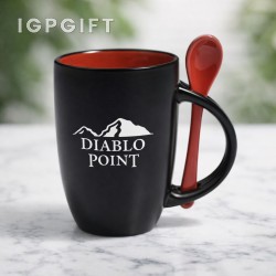 磨砂陶瓷勺杯