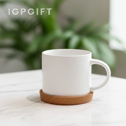 500ml 高檔陶瓷杯配軟木杯墊套裝