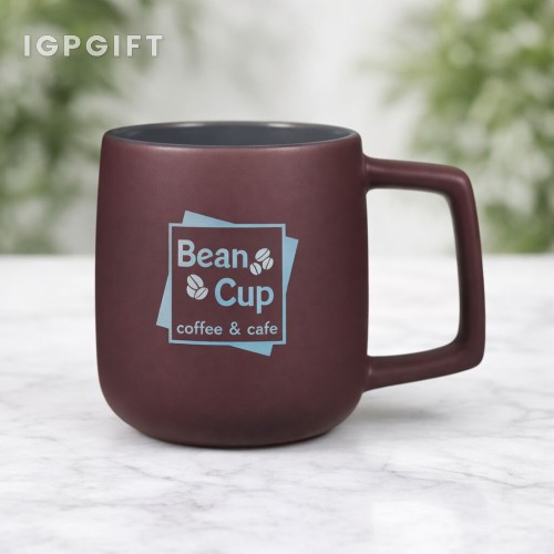 方形手把陶瓷咖啡杯