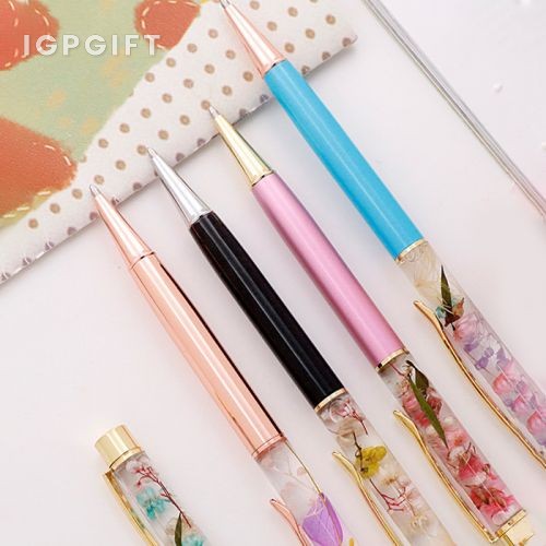 精品乾花金屬原子筆