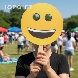 微笑表情摺扇