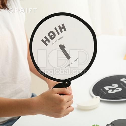 圓柄摺疊收納廣告扇