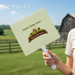 全彩方形塑料把手手扇