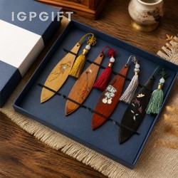中國風簡約木質書籤紀念品