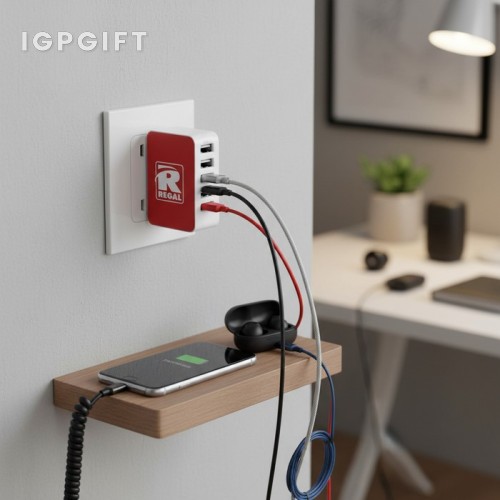 四口摺疊壁式充電器