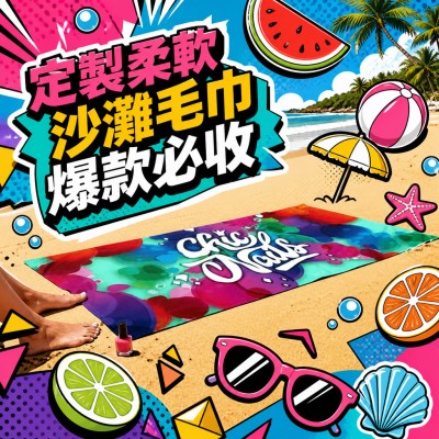 香港企業禮品訂製 - 定製柔軟沙灘毛巾