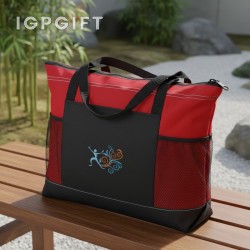 刺繡拉鏈手提包