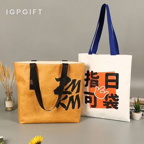 可水洗牛皮杜邦紙手提袋