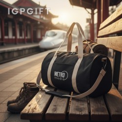 輕便棉質圓筒型旅行袋