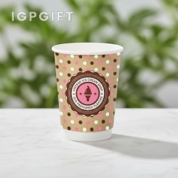 全彩隔熱紙杯 - 12盎司 - 天然材質