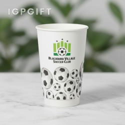 足球主題全彩保溫紙杯 - 16 盎司