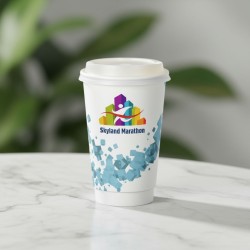 雙層浮彩保溫紙杯帶蓋 - 16盎司