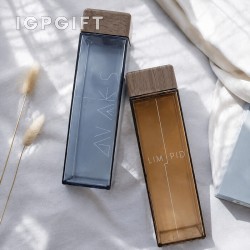 木紋方形透明杯