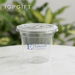 清晰軟塑料杯帶蓋 - 9盎司
