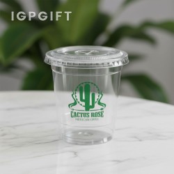 透明軟塑料杯（帶蓋） - 240毫升