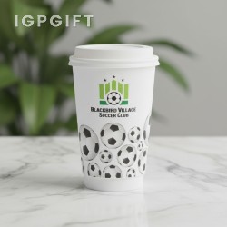足球圖案保暖紙杯-16盎司