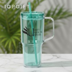 環保雙層大容量吸管杯