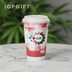 全彩防熱紙杯 (有蓋) - 16 盎司