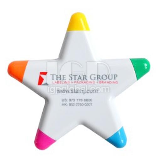 五角星5色螢光筆