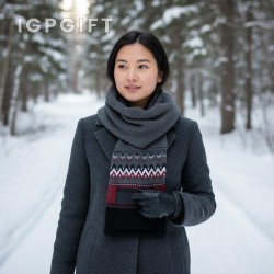 美觀兩用拉鍊口袋圍巾