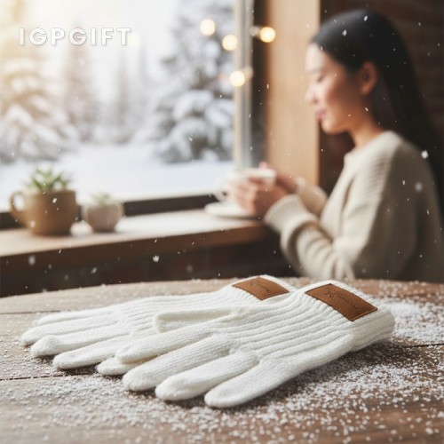 針織拼接手套
