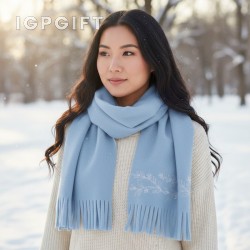 羊毛絨流蘇圍巾 速交