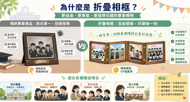 可換照片折疊相框 畢業季走心紀念品推薦