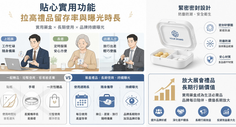 展會人氣禮贈品,匙扣迷你便攜藥盒實用推介