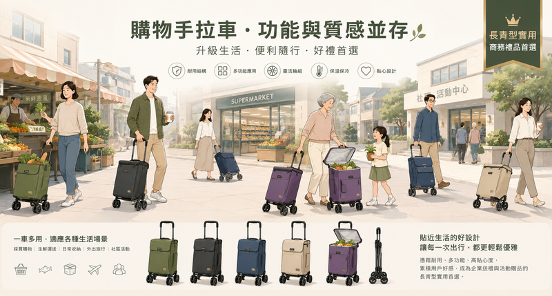 手拉車配件升級設計，可換輪保溫袋多功能禮品推介