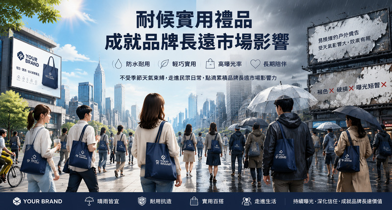 晴雨皆可曝光，防水尼龍袋禮品守住品牌全年視覺